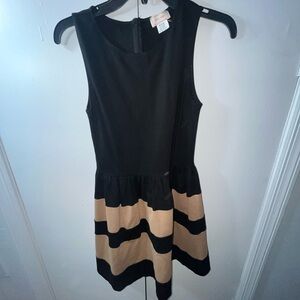 Black and Tan Sleeveless Dress